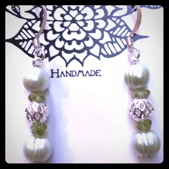 Pearl & Peridot Earrings
